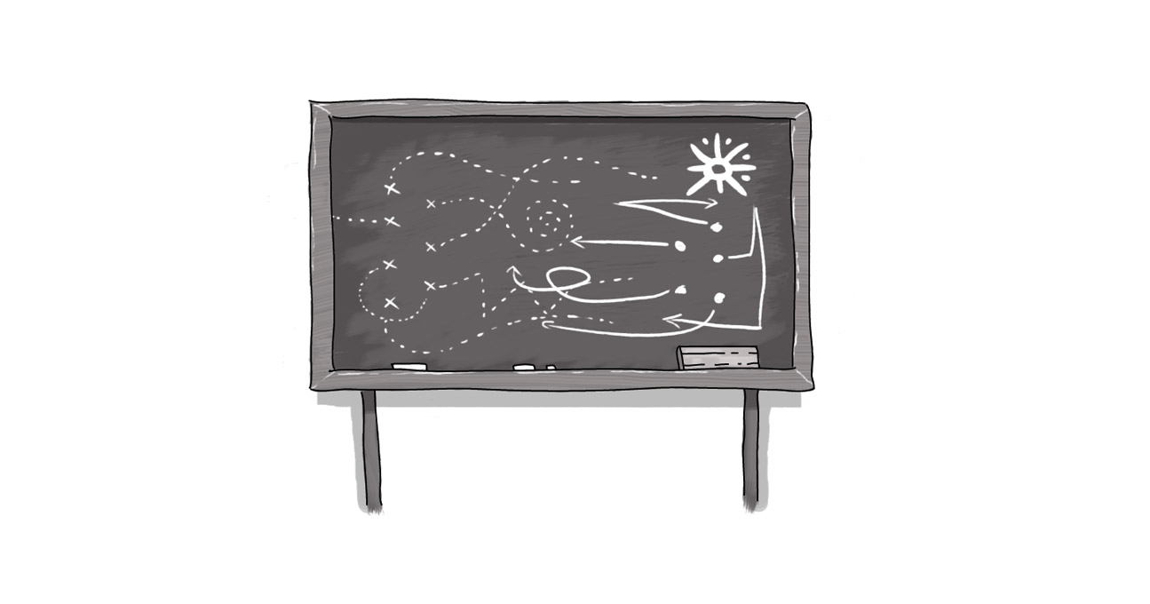 Chalkboard with sketches