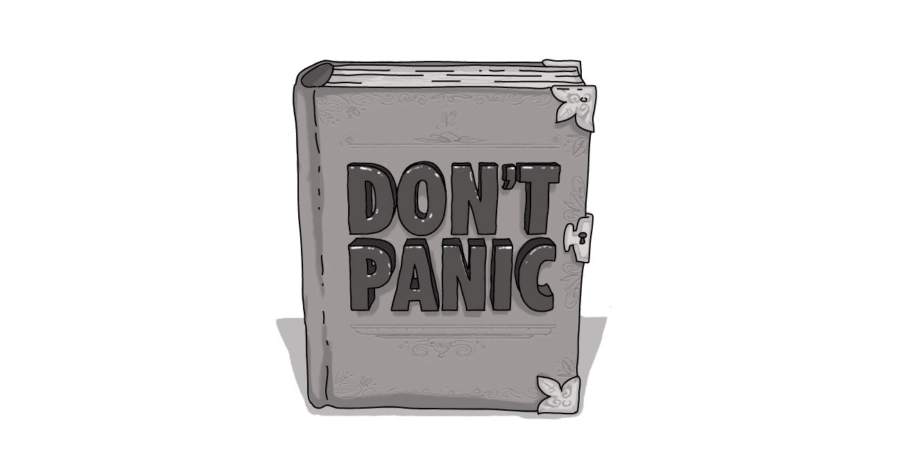 book with title don't panic