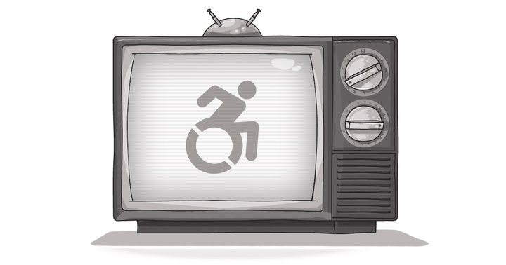 An image of an accessibility symbol in a TV screen.