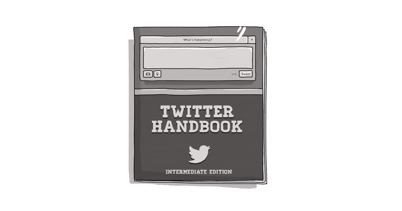 A book bearing the title "Twitter Handbook"