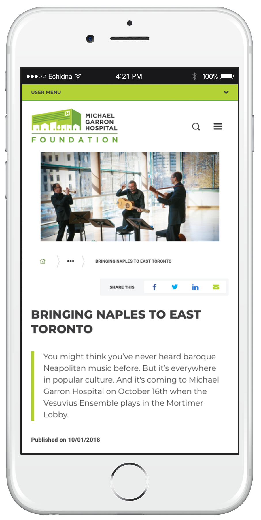 mgh foundation website on iphone