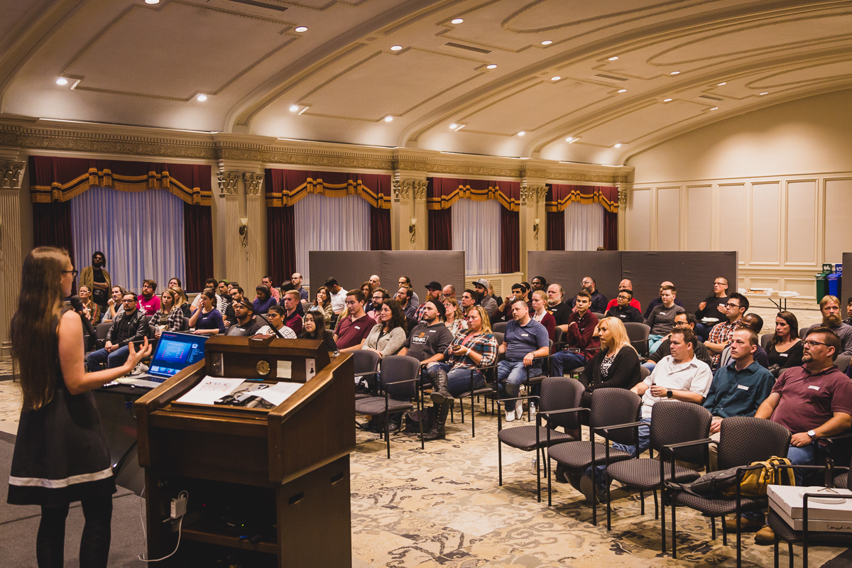 Photo of the Dev and Industry Design Night, put together by three groups: Ladies that UX (of which I’m a part), the Front End Developer Meetup Group, and the Full Stack Meetup Group.