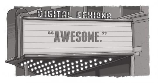 A Digital Echidna marquee with the word "Awesome" written on it.