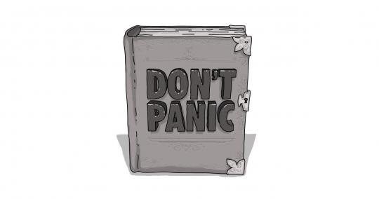 book with title don't panic