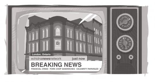 An image of the Burridge Block, styled as a news ticker.